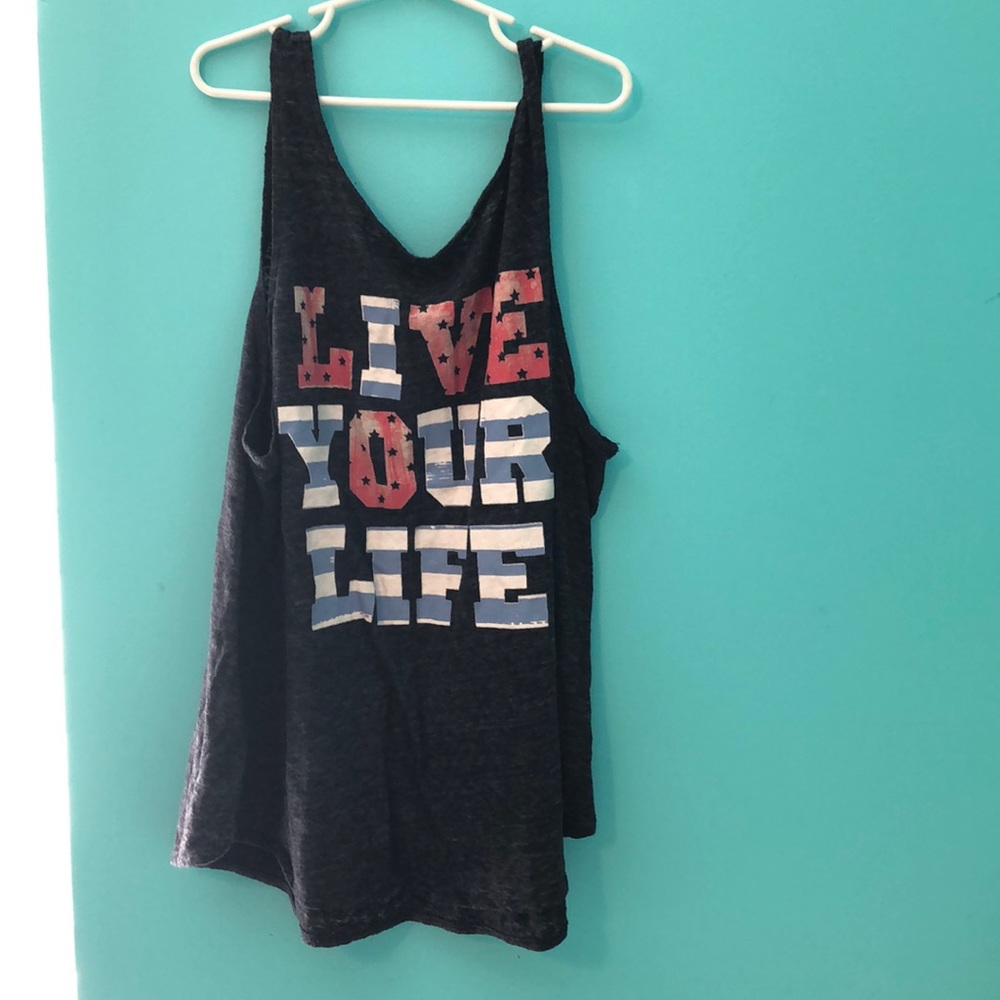 live your life red white and blue tank top